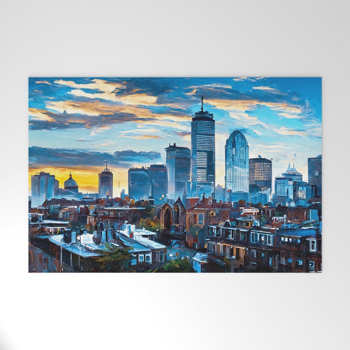 Boston Skyline Welcome Mat Gallery Image 1