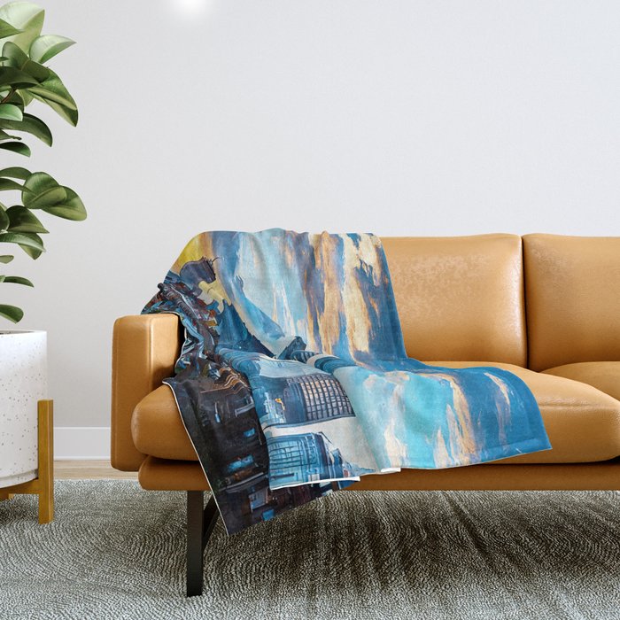 Boston Skyline Throw Blanket