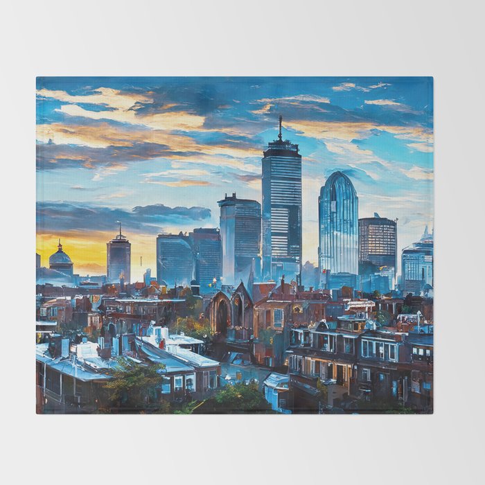 Boston Skyline Throw Blanket Gallery Image 2