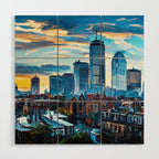 Boston Skyline Wood Wall Art Gallery Image 1