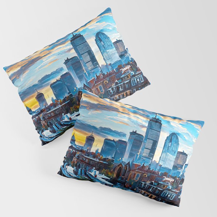 Boston Skyline Pillow Sham Gallery Image 3