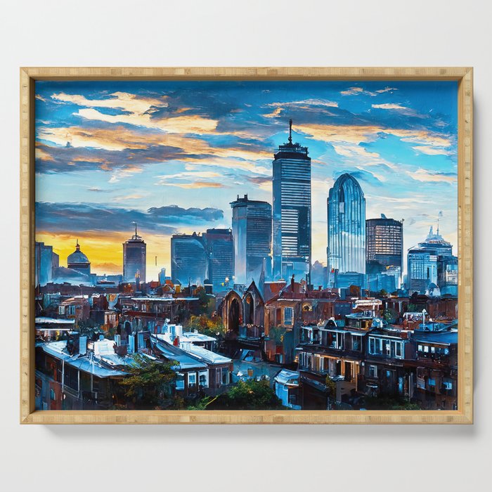 Boston Skyline Serving Tray Gallery Image 1