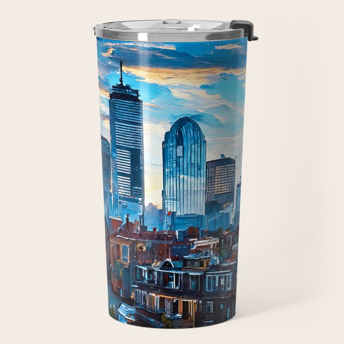 Boston Skyline Travel Mug Gallery Image 2