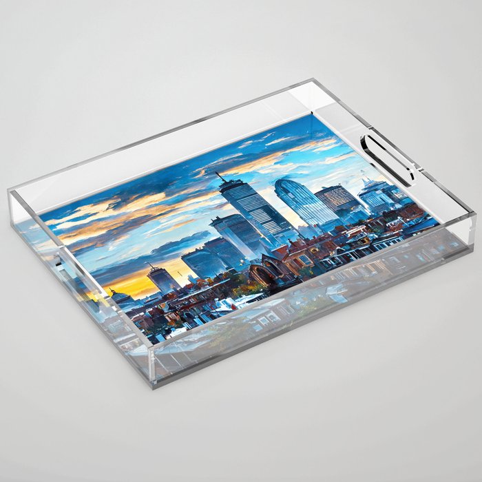Boston Skyline Acrylic Tray Gallery Image 1