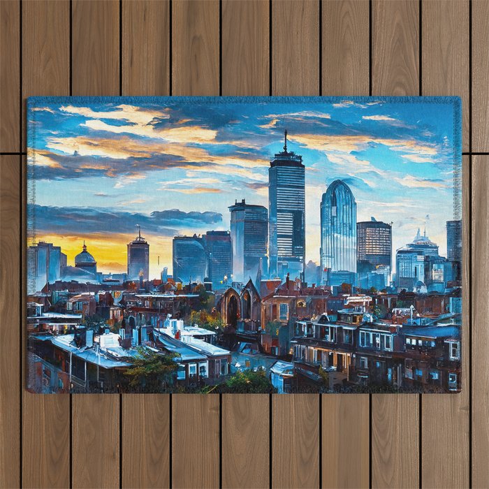 Boston Skyline Outdoor Rug Gallery Image 1