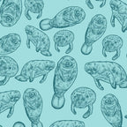 Manatees - Teal Coffee Mug Gallery Image 2