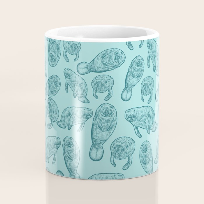 Manatees - Teal Coffee Mug Gallery Image 4