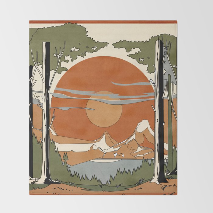 Wild Abstract Landscape 2 Throw Blanket Gallery Image 2