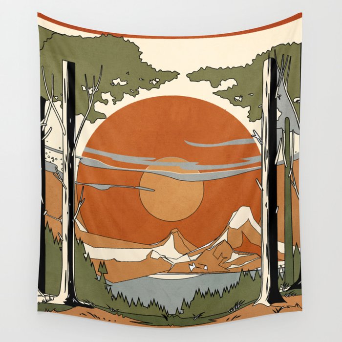 Wild Abstract Landscape 2 Wall Tapestry Gallery Image 1
