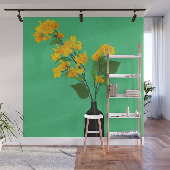 Branches Blooming Green Wall Mural Gallery Image 1