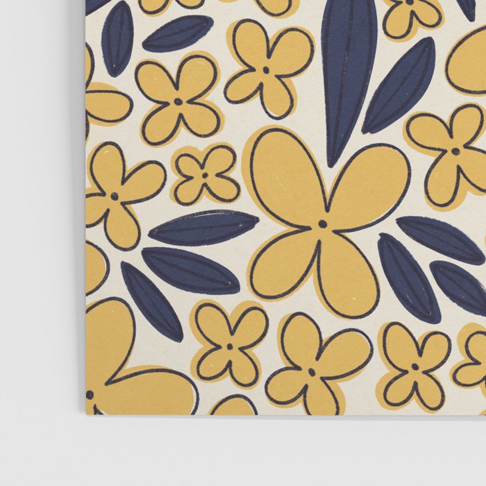 Four-leaf Flower Pattern / Yellow & Blue Poster Gallery Image 3