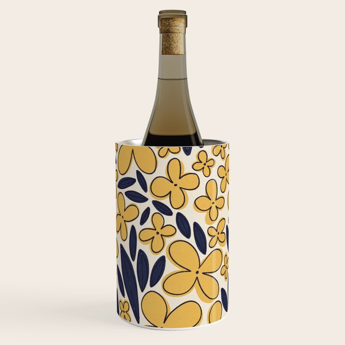 Four-leaf Flower Pattern / Yellow & Blue Wine Chiller Gallery Image 1