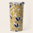 Four-leaf Flower Pattern / Yellow & Blue Travel Mug Gallery Image 2