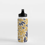 Four-leaf Flower Pattern / Yellow & Blue Water Bottle Gallery Image 3