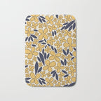 Four-leaf Flower Pattern / Yellow & Blue Bath Mat Gallery Image 1