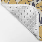 Four-leaf Flower Pattern / Yellow & Blue Bath Mat Gallery Image 2