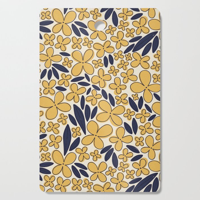 Four-leaf Flower Pattern / Yellow & Blue Cutting Board Gallery Image 1