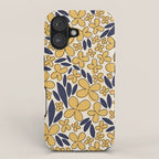 Four-leaf Flower Pattern / Yellow & Blue iPhone Case Gallery Image 1