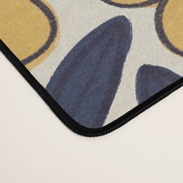 Four-leaf Flower Pattern / Yellow & Blue Desk Mat Gallery Image 4
