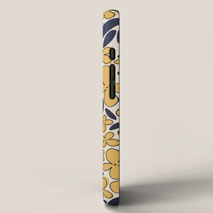Four-leaf Flower Pattern / Yellow & Blue iPhone Case Gallery Image 2