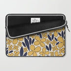 Four-leaf Flower Pattern / Yellow & Blue Laptop Sleeve Gallery Image 2