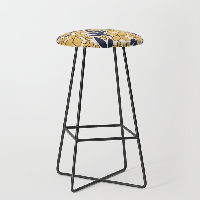 Four-leaf Flower Pattern / Yellow & Blue Stool Gallery Image 1
