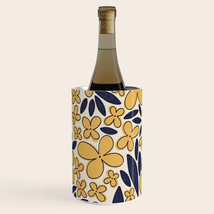 Four-leaf Flower Pattern / Yellow & Blue Wine Chiller Gallery Image 2