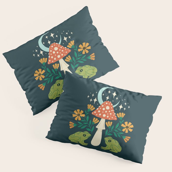 Moonlight Flower Frogs and Mushroom Pillow Sham Gallery Image 3