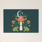 Moonlight Flower Frogs and Mushroom Welcome Mat Gallery Image 1