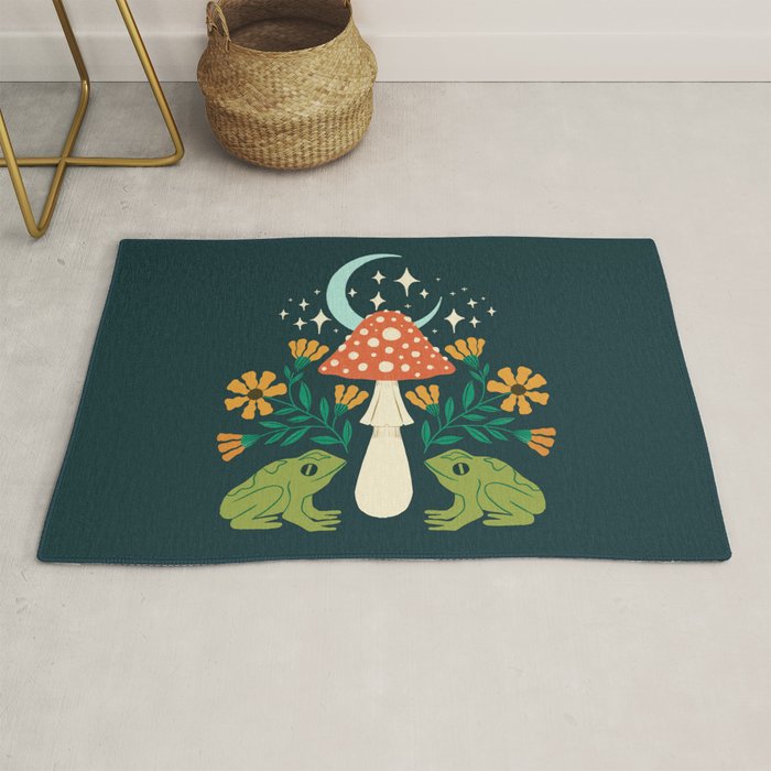 Moonlight Flower Frogs and Mushroom Rug Gallery Image 1