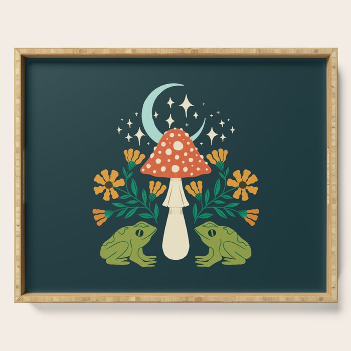 Moonlight Flower Frogs and Mushroom Serving Tray Gallery Image 1