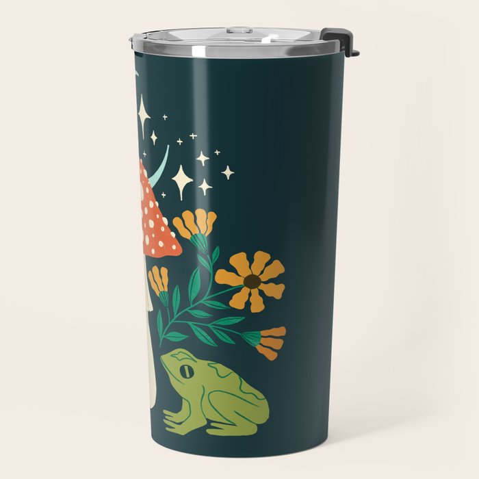 Moonlight Flower Frogs and Mushroom Travel Mug Gallery Image 2