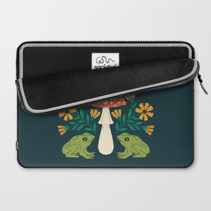 Moonlight Flower Frogs and Mushroom Laptop Sleeve Gallery Image 2