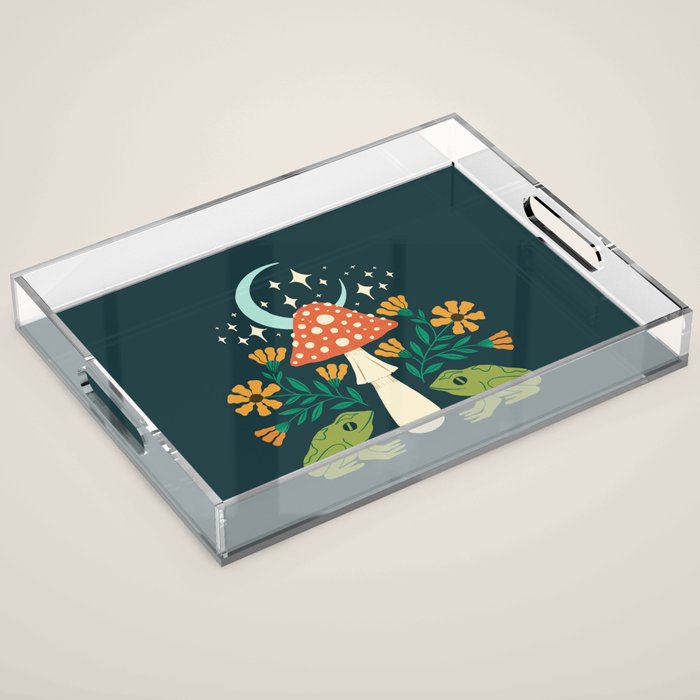 Moonlight Flower Frogs and Mushroom Acrylic Tray Gallery Image 1