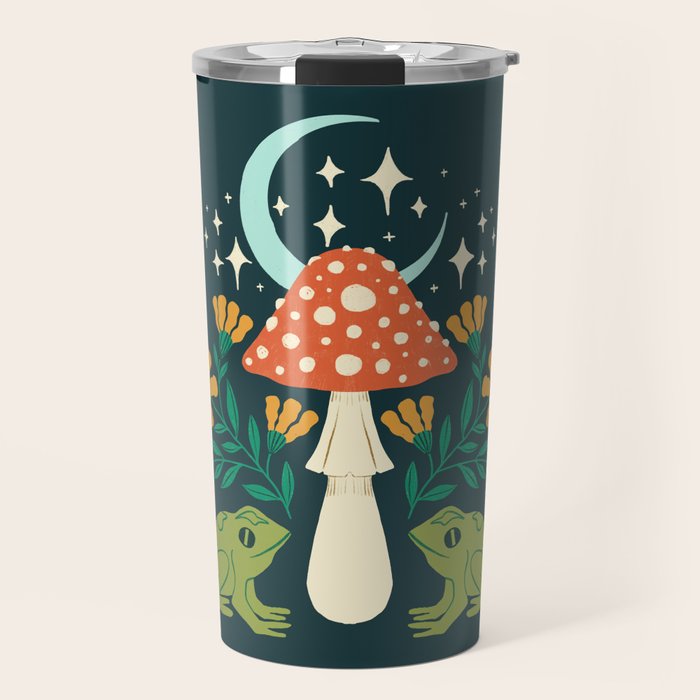 Moonlight Flower Frogs and Mushroom Travel Mug Gallery Image 1