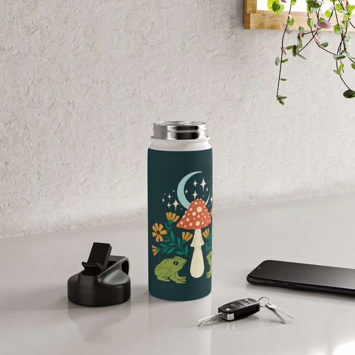 Moonlight Flower Frogs and Mushroom Water Bottle Gallery Image 4