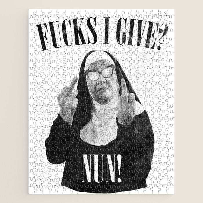 Funny Fucks I Give, Nun Saying Jigsaw Puzzle Gallery Image 1