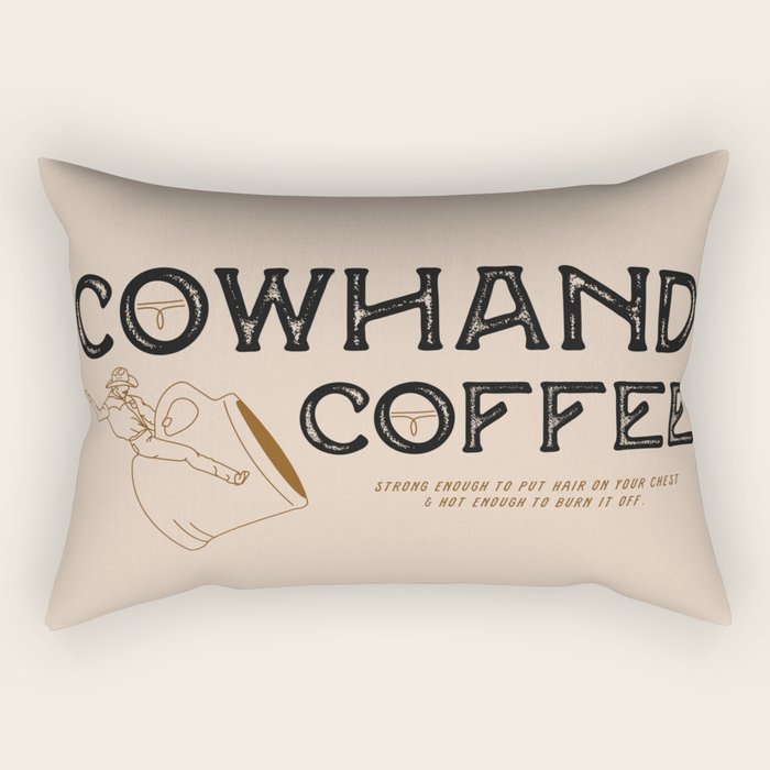 Cowhand Coffee - Rustic Rectangular Pillow Gallery Image 1