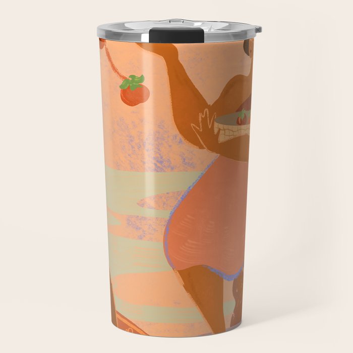 Persimmons in Autumn Travel Mug Gallery Image 1