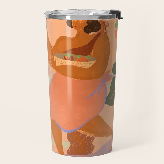 Persimmons in Autumn Travel Mug Gallery Image 2