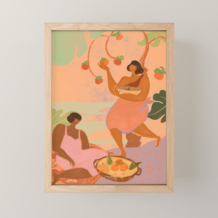 Persimmons in Autumn Mini Art Print Gallery Image 1