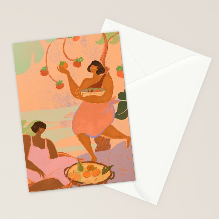 Persimmons in Autumn Stationery Card Gallery Image 2