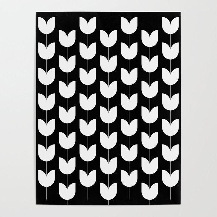 Spring Tulips IV Black and White Mid Century Flowers Poster Gallery Image 4