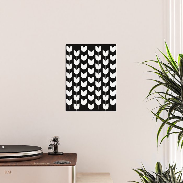 Spring Tulips IV Black and White Mid Century Flowers Poster Gallery Image 2