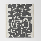 Minimal Abstract Maze - Noir Throw Blanket Gallery Image 2