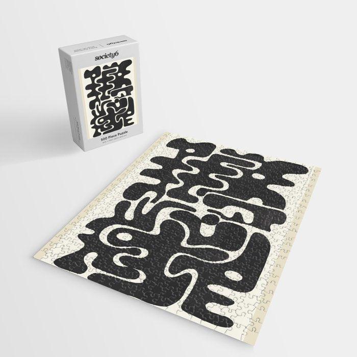 Minimal Abstract Maze - Noir Jigsaw Puzzle Gallery Image 2