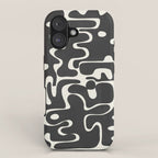 Minimal Abstract Maze - Noir iPhone Case Gallery Image 1
