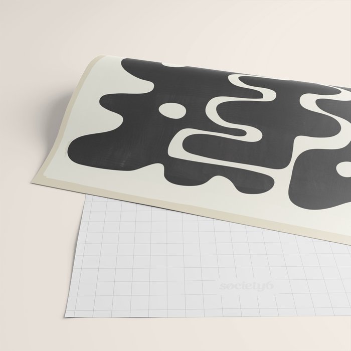 Minimal Abstract Maze - Noir Wrapping Paper Gallery Image 2