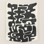 Minimal Abstract Maze - Noir Wall Tapestry Gallery Image 4