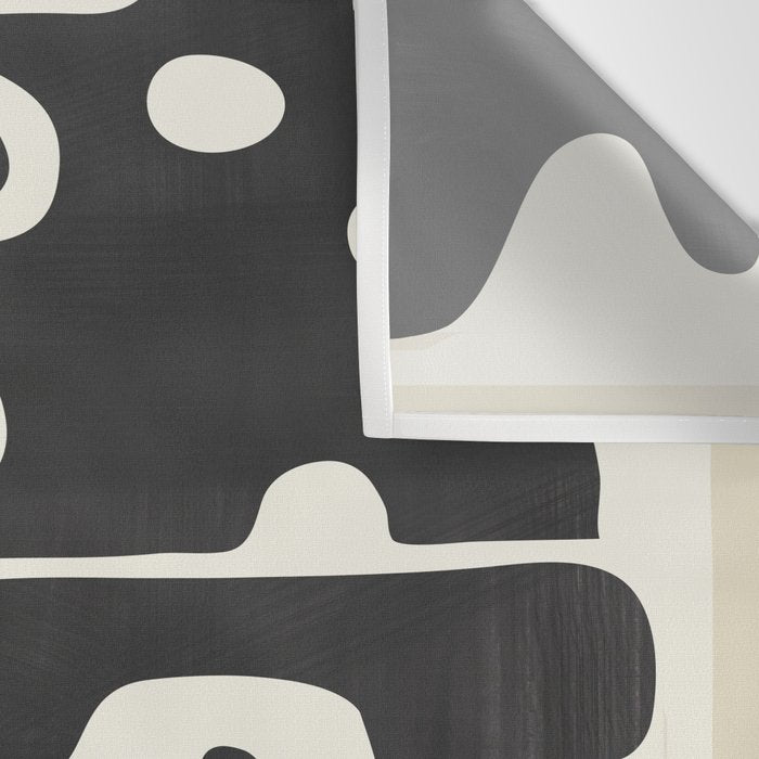 Minimal Abstract Maze - Noir Wall Tapestry Gallery Image 3